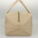 CHANEL Choco Bar Hand Bag Canvas Beige CC Auth 118066-3