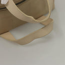 CHANEL Choco Bar Hand Bag Canvas Beige CC Auth 118066-7