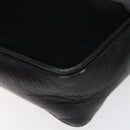 GUCCI Web Sherry Line Shoulder Bag Suede Black Gold Red Auth 118069-10