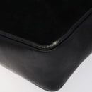 GUCCI Web Sherry Line Shoulder Bag Suede Black Gold Red Auth 118069-12