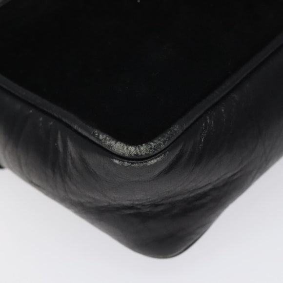 GUCCI Web Sherry Line Shoulder Bag Suede Black Gold Red Auth 118069