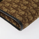 Christian Dior Trotter Canvas Shoulder Bag Brown Gold Auth 118077-14