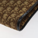 Christian Dior Trotter Canvas Shoulder Bag Brown Gold Auth 118077-15