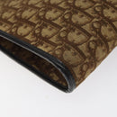 Christian Dior Trotter Canvas Shoulder Bag Brown Gold Auth 118077-16