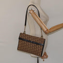 Christian Dior Trotter Canvas Shoulder Bag Brown Gold Auth 118077-20