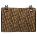 Christian Dior Trotter Canvas Shoulder Bag Brown Gold Auth 118077-2