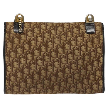 Christian Dior Trotter Canvas Shoulder Bag Brown Gold Auth 118077 - 0