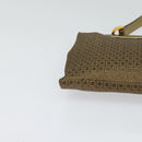 Salvatore Ferragamo Shoulder Bag Canvas Beige Gold Auth 118078-9