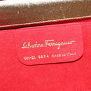 Salvatore Ferragamo Shoulder Bag Canvas Beige Gold Auth 118078A-11