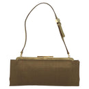 Salvatore Ferragamo Shoulder Bag Canvas Beige Gold Auth 118078-2