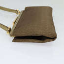 Salvatore Ferragamo Shoulder Bag Canvas Beige Gold Auth 118078-3