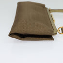 Salvatore Ferragamo Shoulder Bag Canvas Beige Gold Auth 118078A-4
