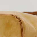 LOUIS VUITTON Monogram Vernis Houston Hand Bag Beige M91004 LV Auth 118102-14