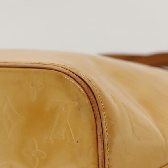 LOUIS VUITTON Monogram Vernis Houston Hand Bag Beige M91004 LV Auth 118102