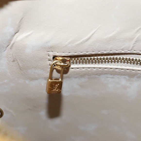 LOUIS VUITTON Monogram Vernis Houston Hand Bag Beige M91004 LV Auth 118102
