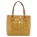 LOUIS VUITTON Monogram Vernis Houston Hand Bag Beige M91004 LV Auth 118102-13