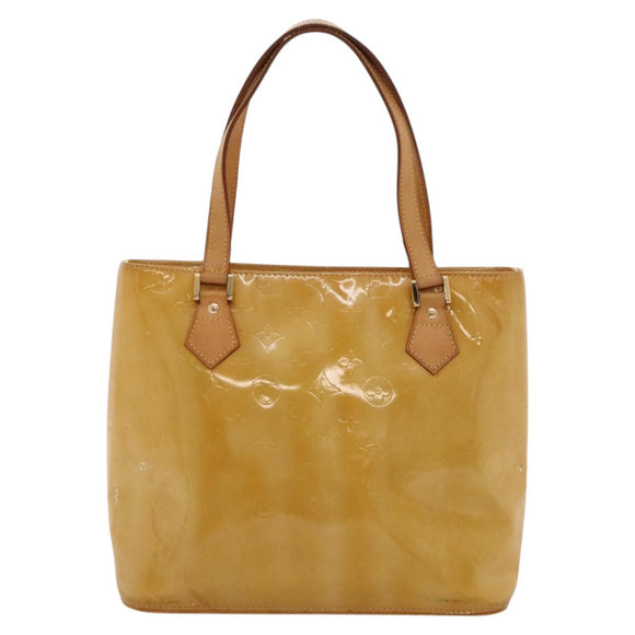 LOUIS VUITTON Monogram Vernis Houston Hand Bag Beige M91004 LV Auth 118102
