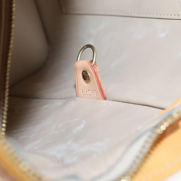 LOUIS VUITTON Monogram Vernis Houston Hand Bag Beige M91004 LV Auth 118102