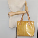 LOUIS VUITTON Monogram Vernis Houston Hand Bag Beige M91004 LV Auth 118102-22