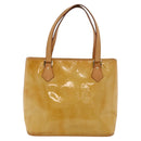 LOUIS VUITTON Monogram Vernis Houston Hand Bag Beige M91004 LV Auth 118102-2