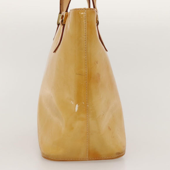 LOUIS VUITTON Monogram Vernis Houston Hand Bag Beige M91004 LV Auth 118102