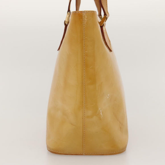 LOUIS VUITTON Monogram Vernis Houston Hand Bag Beige M91004 LV Auth 118102