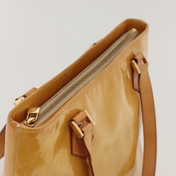 LOUIS VUITTON Monogram Vernis Houston Hand Bag Beige M91004 LV Auth 118102