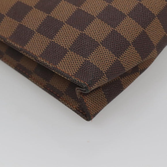 LOUIS VUITTON Damier Ebene Poche Toilette 26 Pouch N47543 LV Auth 118103