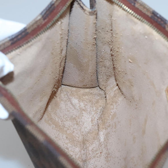 LOUIS VUITTON Damier Ebene Poche Toilette 26 Pouch N47543 LV Auth 118103