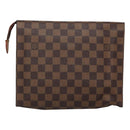 LOUIS VUITTON Damier Ebene Poche Toilette 26 Pouch N47543 LV Auth 118103-2