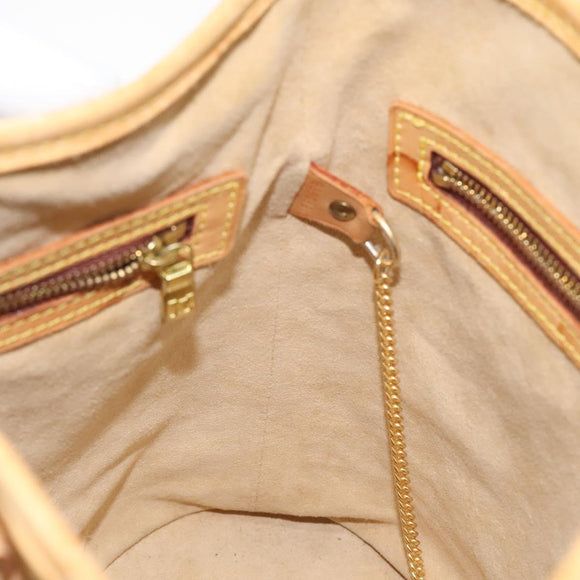 LOUIS VUITTON Nomad leather Bucket PM Shoulder Bag Beige M85001 LV Auth 118104