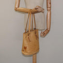 LOUIS VUITTON Nomad leather Bucket PM Shoulder Bag Beige M85001 LV Auth 118104-22
