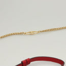 GUCCI Chain Shoulder Bag Leather Red Gold 572375 Auth 118122-15