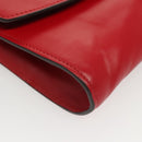 GUCCI Chain Shoulder Bag Leather Red Gold 572375 Auth 118122-9