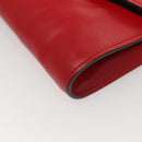 GUCCI Chain Shoulder Bag Leather Red Gold 572375 Auth 118122-16