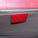 GUCCI Chain Shoulder Bag Leather Red Gold 572375 Auth 118122-19