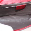 GUCCI Chain Shoulder Bag Leather Red Gold 572375 Auth 118122-11