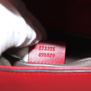 GUCCI Chain Shoulder Bag Leather Red Gold 572375 Auth 118122-12