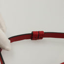 GUCCI Chain Shoulder Bag Leather Red Gold 572375 Auth 118122-14