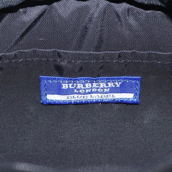 BURBERRY Nova Check Blue Label Accessory Pouch Nylon Beige Auth 118129
