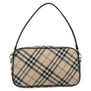 BURBERRY Nova Check Blue Label Accessory Pouch Nylon Beige Auth 118129-13