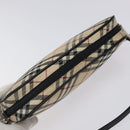 BURBERRY Nova Check Blue Label Accessory Pouch Nylon Beige Auth 118129-6