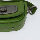 CELINE Shoulder Bag Leather Green Auth 118130-14