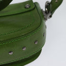 CELINE Shoulder Bag Leather Green Auth 118130-16