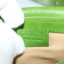CELINE Shoulder Bag Leather Green Auth 118130-12