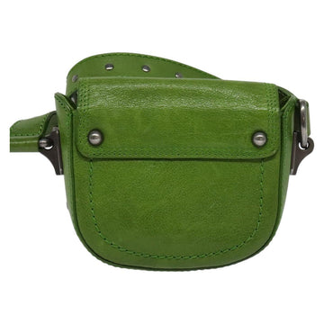 CELINE Shoulder Bag Leather Green Auth 118130 - 0