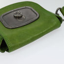 CELINE Shoulder Bag Leather Green Auth 118130-6