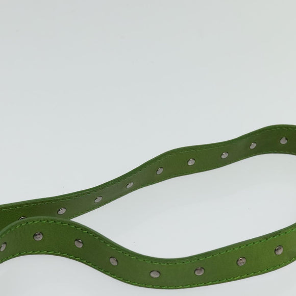 CELINE Shoulder Bag Leather Green Auth 118130