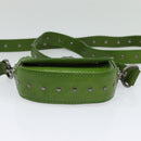 CELINE Shoulder Bag Leather Green Auth 118130-5