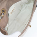 CHANEL Matelasse Chain Shoulder Bag Coated Canvas Beige CC Auth 118136A-10